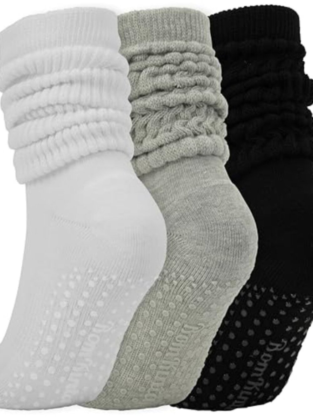 Non-Slip Yoga Pilates Socks Grippy Slouch Scrunch Socks Women's 5-11
